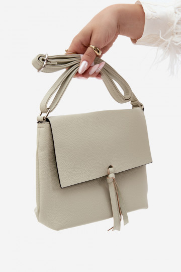 Messenger bag with tassels in mint faux leather Sigrid 2