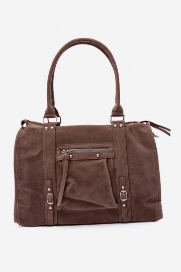 Large bag in faux suede clay Nolita