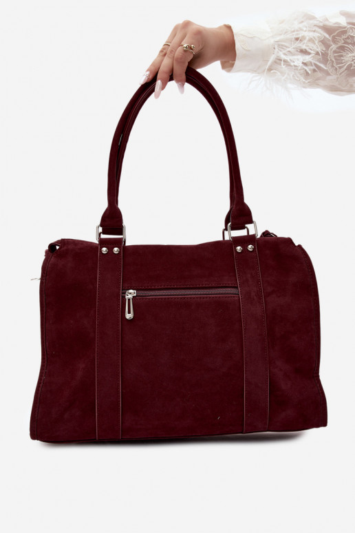 Large bag in faux suede burgundy Nolita