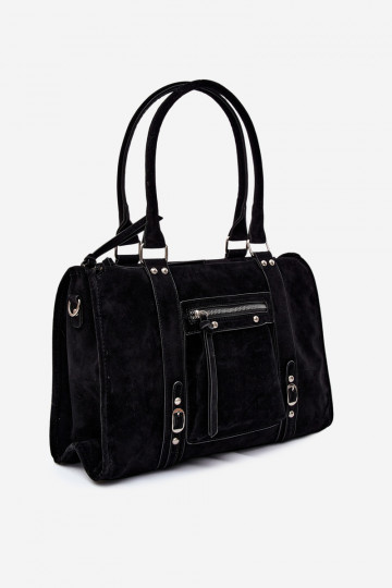 Large bag in faux suede black Nolita 2