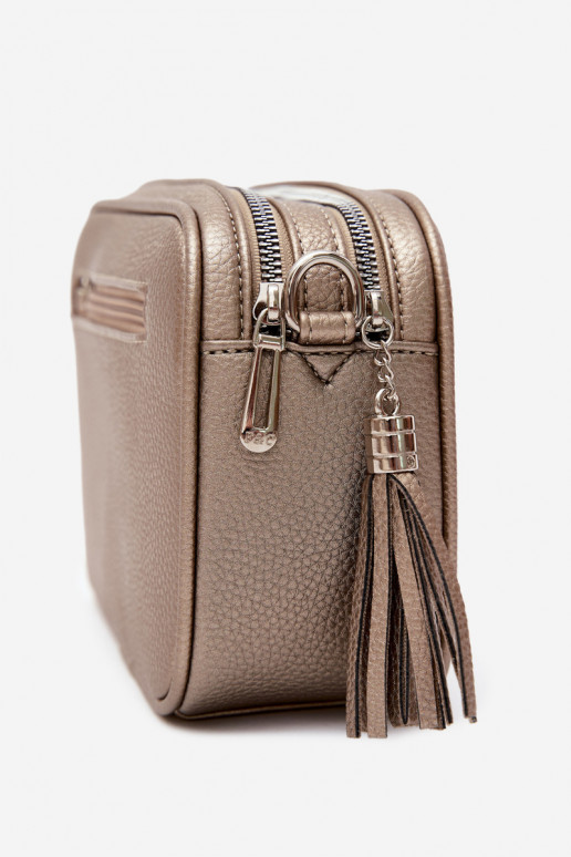 Messenger bag in dark gold faux leather Daily