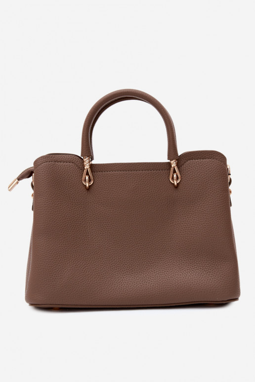 Bag in faux leather with keychain and floral motifs clay Noomi