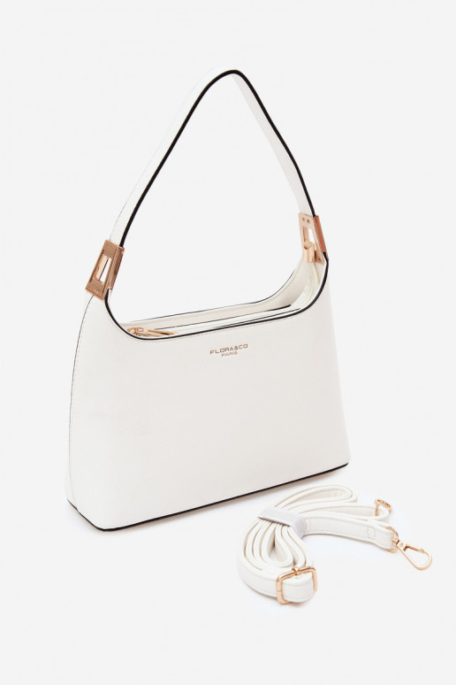 Handbag with faux leather in white Gretta