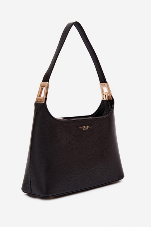 Handbag with faux leather in black Gretta