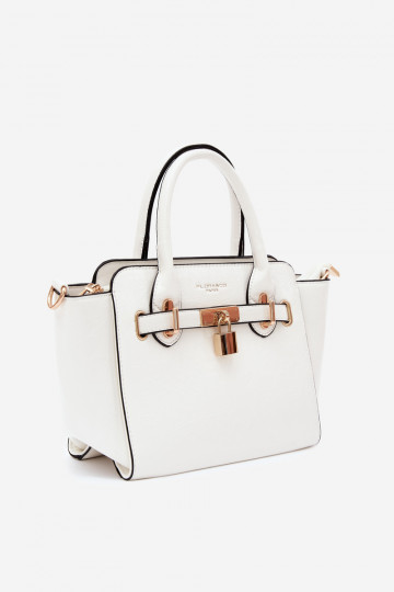 Type bag with faux leather in white Odelia 2