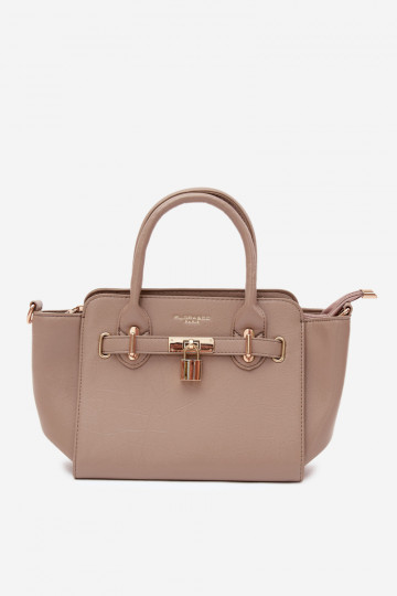 Type bag with faux leather in ivory Odelia