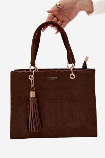 Bag in faux suede brown Ottilie