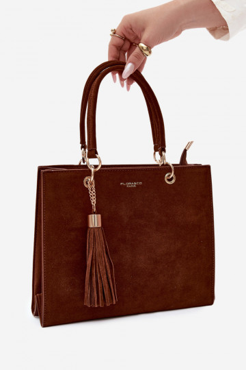 Bag in faux suede chocolate Ottilie
