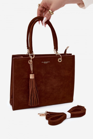 Bag in faux suede chocolate Ottilie 2