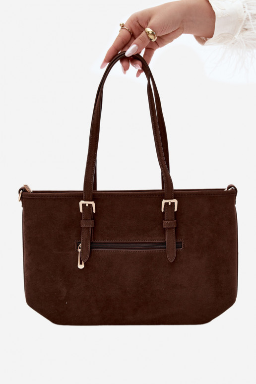 Bag in faux suede chocolate Araminta