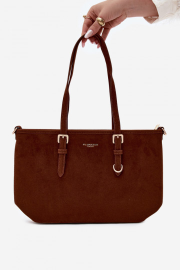 Bag in faux suede brown Araminta 2