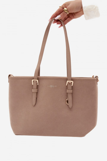 Bag in faux suede ivory Araminta 2