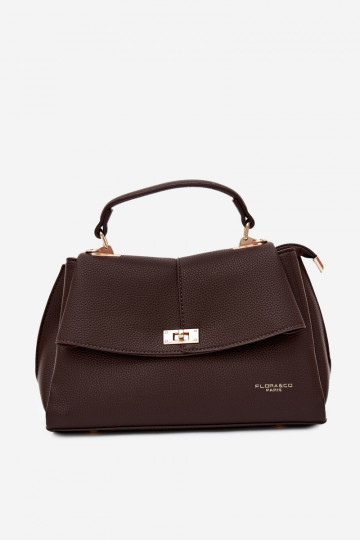 Women's bag in faux leather chocolate Sybella
