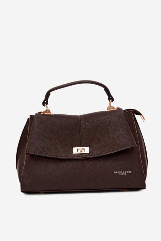 Women's bag in faux leather chocolate Sybella