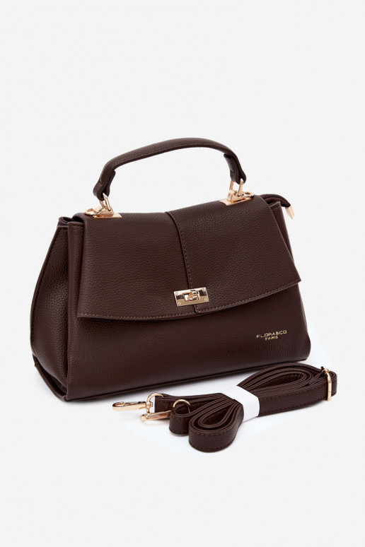 Women's bag in faux leather chocolate Sybella