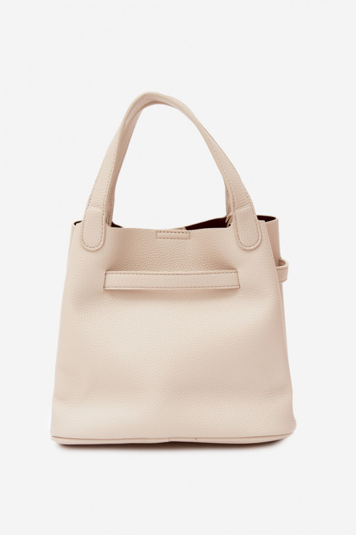 Bag with cosmetic case and faux leather sand Crumble