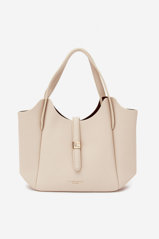Bright sand faux leather handbag Toffee