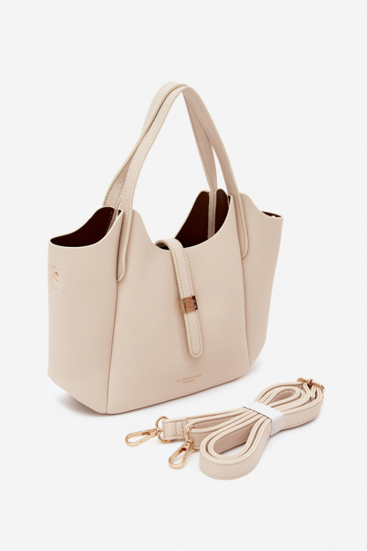 Bright sand faux leather handbag Toffee