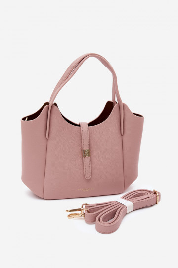 Pink faux leather handbag Toffee 2