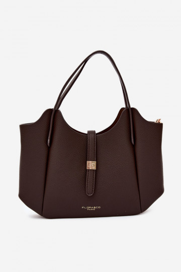 Chocolate faux leather handbag Toffee