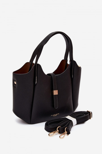 Black faux leather handbag Toffee 2