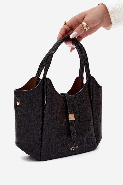 Black faux leather handbag Toffee