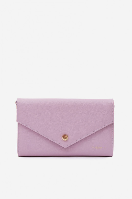 Purple envelope-style handbag-wallet with decorative ribbons Pauline