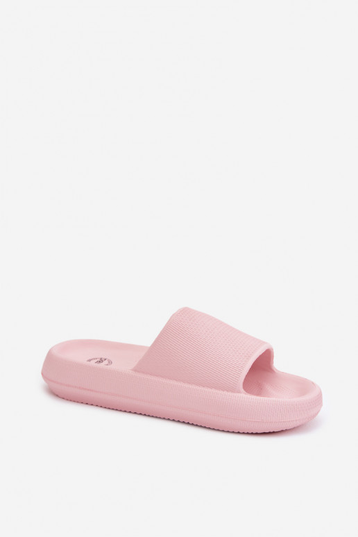 Women's lightweight foam slippers on thick sole in pink Querceria
