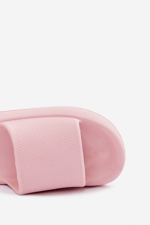 Women's lightweight foam slippers on thick sole in pink Querceria