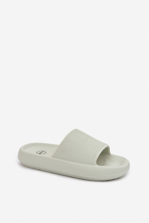 Women's lightweight foam slippers on thick sole in mint Querceria