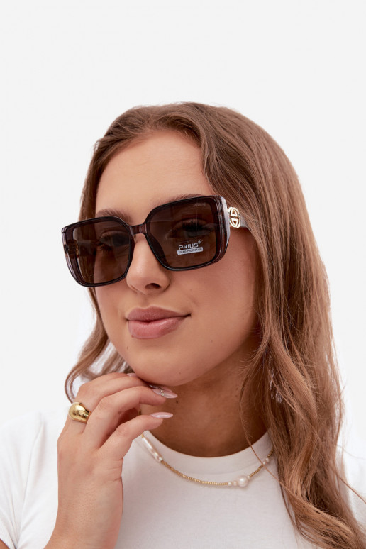 Sunglasses with decorative details in gray color