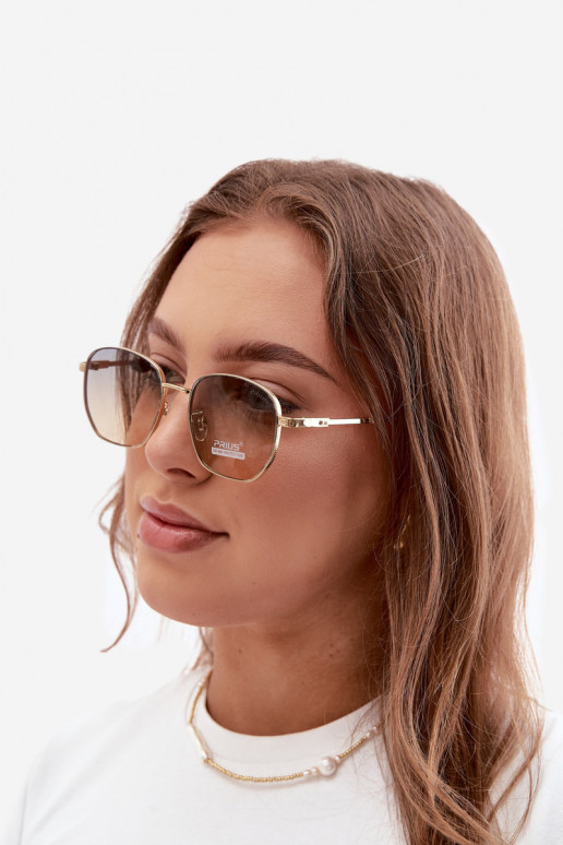 Sunglasses with thin frames UV 400 in yellow color