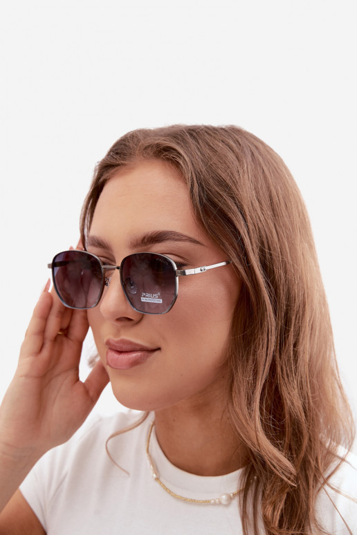 Sunglasses with thin frames UV 400 in dark blue color