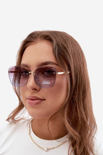 Sunglasses rimless with UV 400 filter violet