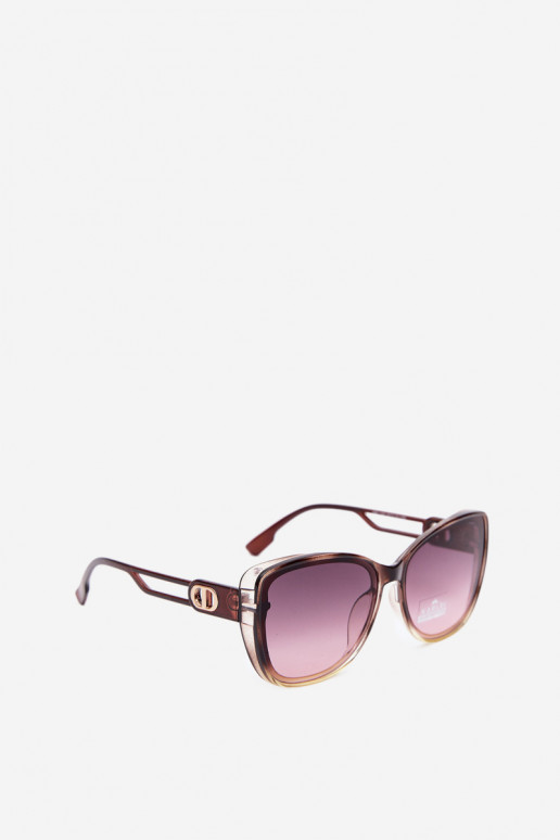 Women's cat-eye sunglasses brown-yellow