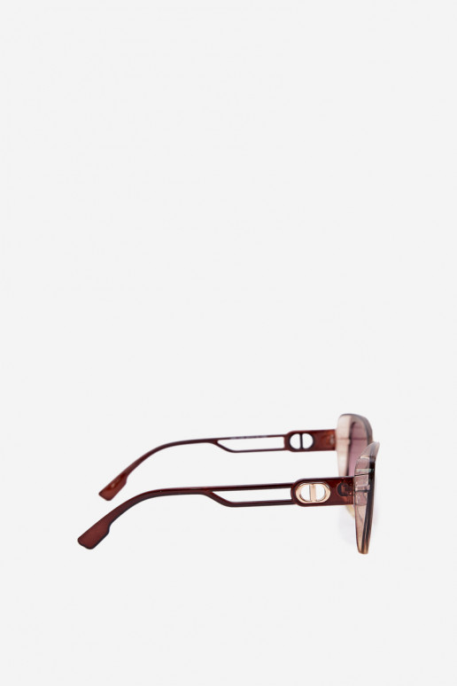 Women's cat-eye sunglasses brown-yellow