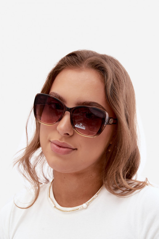 Women's cat-eye sunglasses brown-yellow