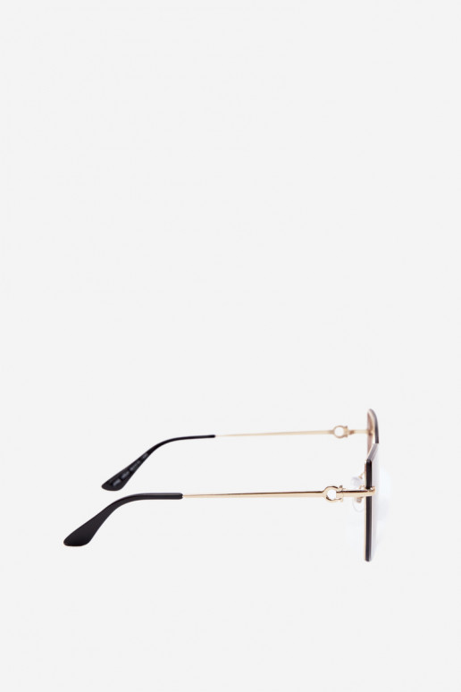 Rimless cat-eye sunglasses with UV 400 filter brown-blue