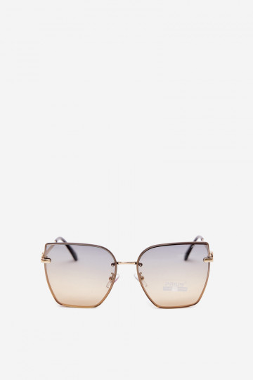 Okulary przeciwsłoneczne bezramkowe w kocim kształcie z filtrem UV 400 żółte 2