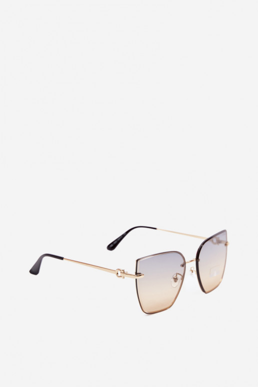 Rimless cat-eye sunglasses with UV 400 filter yellow