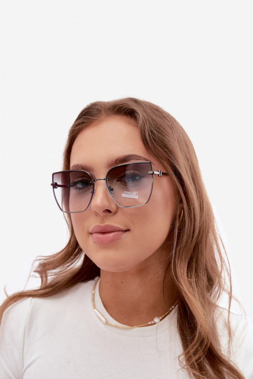 Okulary przeciwsłoneczne bezramkowe w kocim kształcie z filtrem UV 400 niebieskie