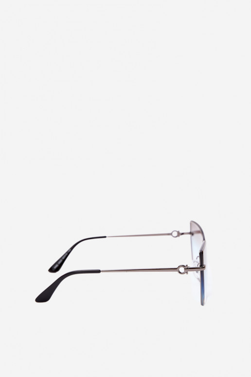 Rimless cat-eye sunglasses with UV 400 filter blue