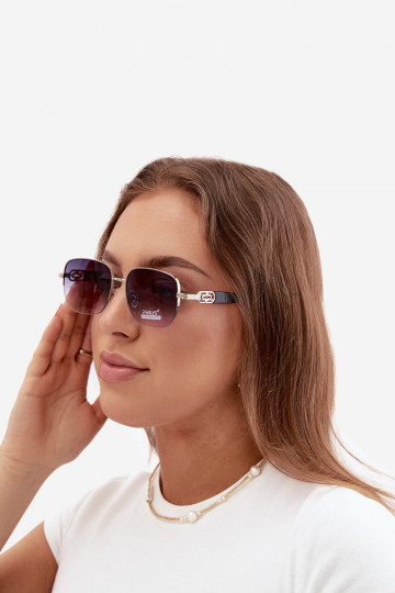 Sunglasses with thin frames and UV filter gray-black
