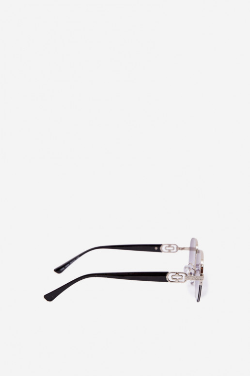Saulės akiniai su plonais rėmeliais ir UV filtru pilkos-juodos spalvos
