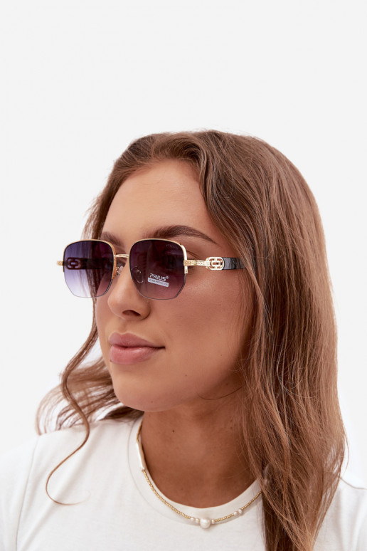 Sunglasses with thin frames and UV filter, gold-black