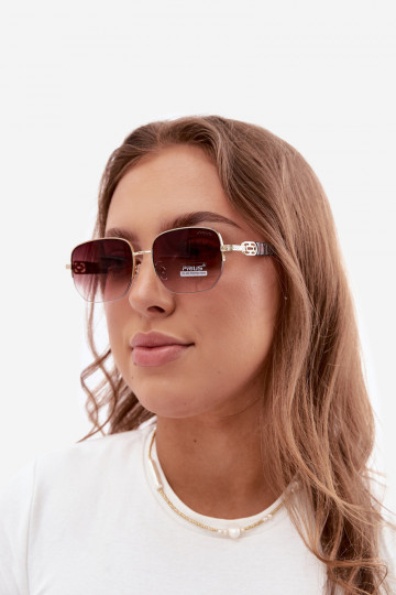 Sunglasses with thin frames and UV filter, brown