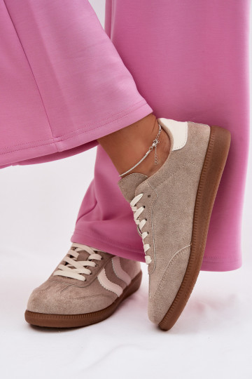 Beige women's sneakers in faux suede Jesavella 2