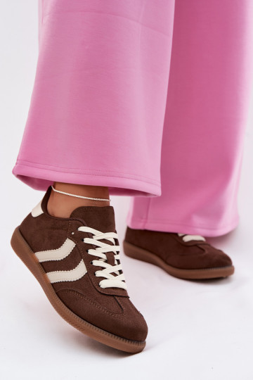 Chocolate women's sneakers in faux suede Jesavella 2