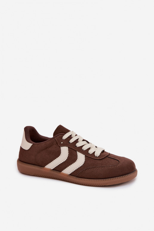 Chocolate women's sneakers in faux suede Jesavella