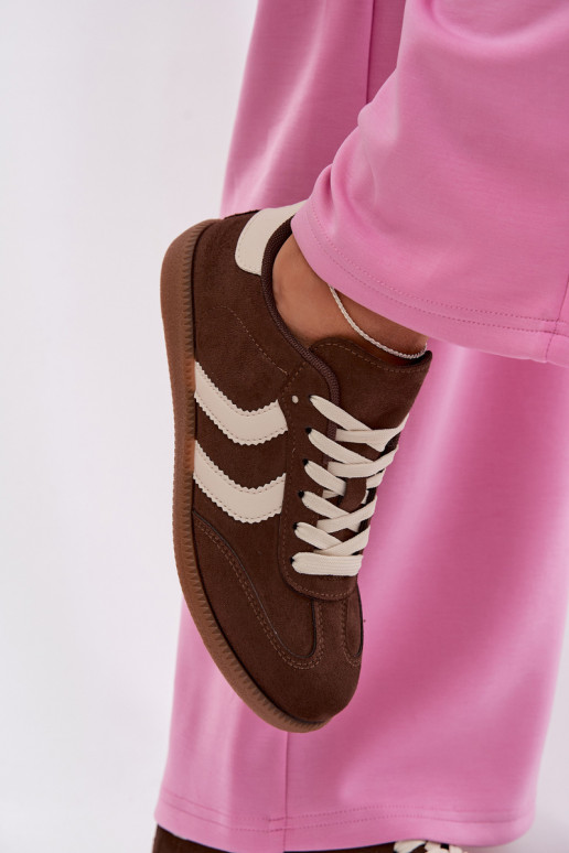 Chocolate women's sneakers in faux suede Jesavella